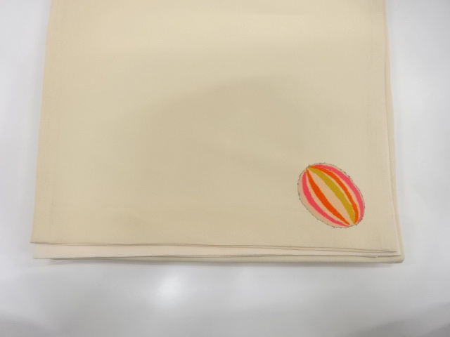  アンティーク　子猫に花・虫籠模様昼夜帯（着用可）